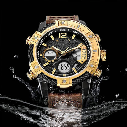 Multifunktionale Doppelanzeige 3ATM-Wasserfeste Herren-Quarz-Sportuhr – Steigere deinen Stil und deine Leistung!