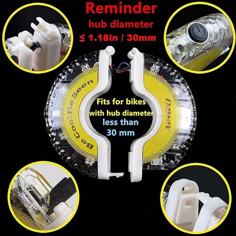 ✨ LED-Fahrradnabenleuchte für Nachtfahrten
