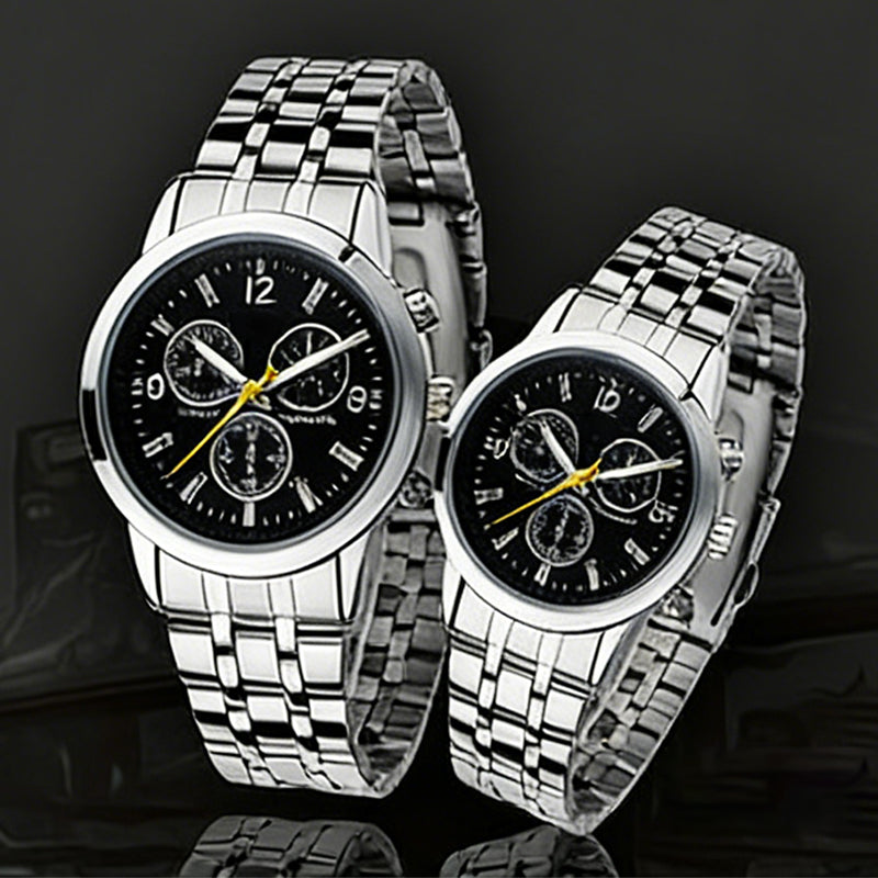 Classic 3-Eye Dial Casual Couple's Watch