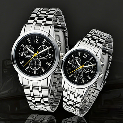 Classic 3-Eye Dial Casual Couple's Watch