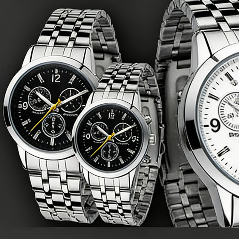 Classic 3-Eye Dial Casual Couple's Watch