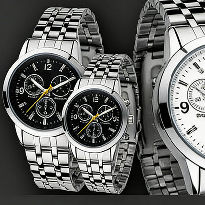 Classic 3-Eye Dial Casual Couple's Watch