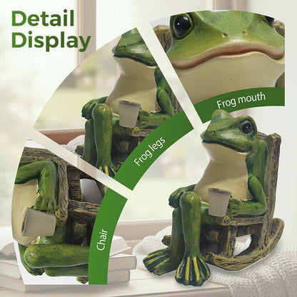⌛ 50 % auf alles! ⏰Solarbetriebenes schaukelndes Frosch-Stuhl-Ornament