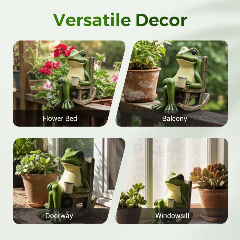 ⌛ 50 % auf alles! ⏰Solarbetriebenes schaukelndes Frosch-Stuhl-Ornament