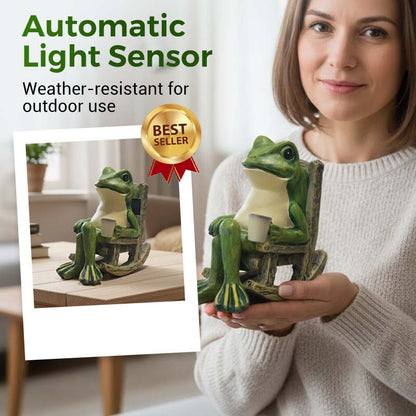 ⌛ 50 % auf alles! ⏰Solarbetriebenes schaukelndes Frosch-Stuhl-Ornament