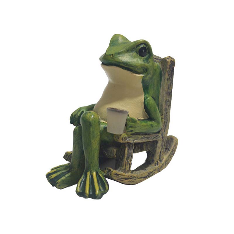 ⌛ 50 % auf alles! ⏰Solarbetriebenes schaukelndes Frosch-Stuhl-Ornament