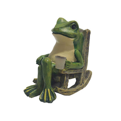 ⌛ 50 % auf alles! ⏰Solarbetriebenes schaukelndes Frosch-Stuhl-Ornament