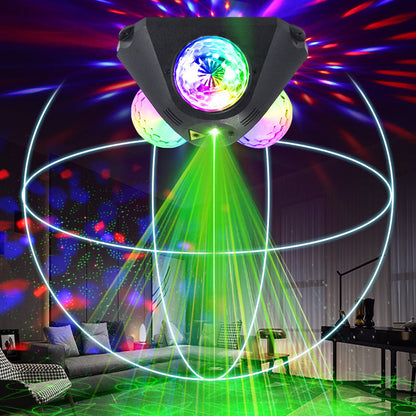 📢📢50 % RABATT !! 🌟3-Kugel Soundaktivierter Laser-Partylicht