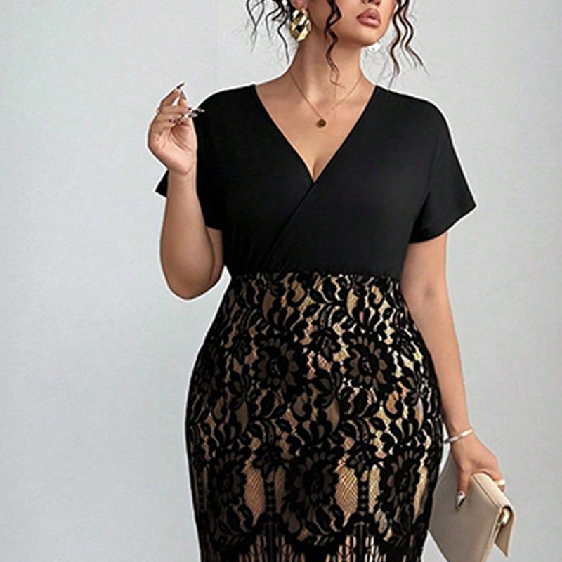 🔥Solange der Vorrat reicht 40 % Rabatt!🎉Damen Freizeitmode Kleid mit V-Ausschnitt