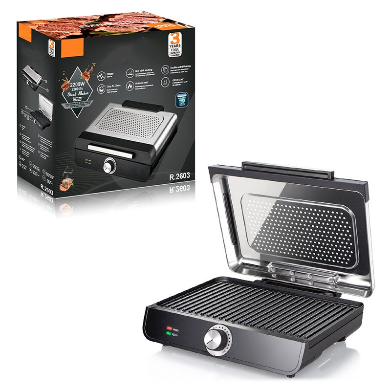 📢📢54 % RABATT !!🔥2200W Rauchfreier Indoors Grill mit Antihaft-Grillplatte