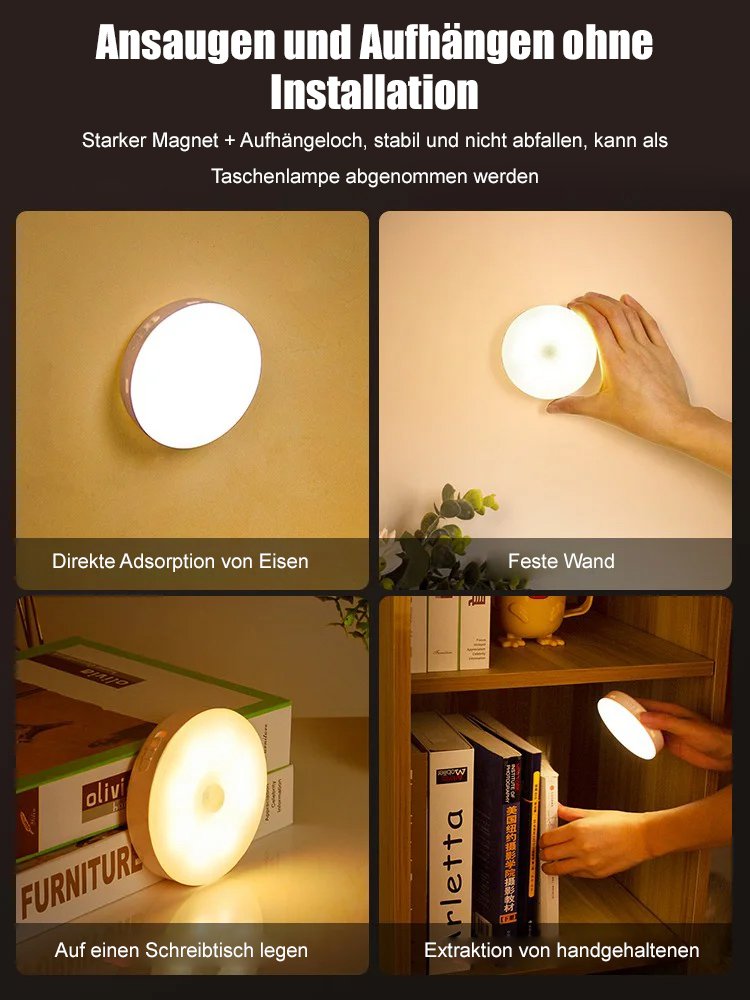 📢📢3 KAUFEN, 5 GRATIS 🎁🌙 Magnetisches Nachtlicht mit Körperinduktion – 0-Sek.-Sensor & 90 Tage Akku-Laufzeit ✅ | Perfekt für Flur, Kinderzimmer & Toilette ✨✨
