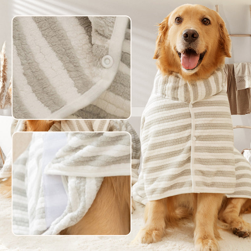 🐕 50% RABATT! 🔥 Weicher, Saugfähiger & Schnelltrocknender Hundebademantel – Kuscheliges Fleece, Verstellbarer Klettverschluss & Ideal Für Nach Dem Baden Oder Spaziergang Im Regen 🌧️