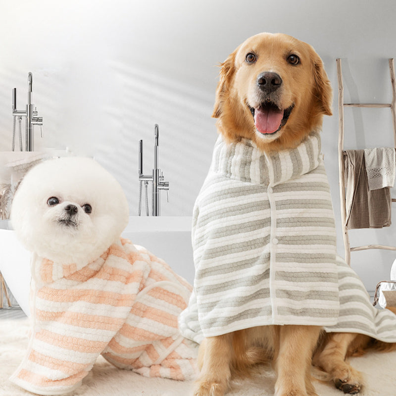 🐕 50% RABATT! 🔥 Weicher, Saugfähiger & Schnelltrocknender Hundebademantel – Kuscheliges Fleece, Verstellbarer Klettverschluss & Ideal Für Nach Dem Baden Oder Spaziergang Im Regen 🌧️