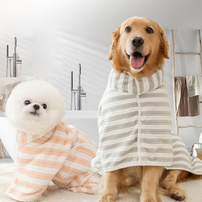 🐕 50% RABATT! 🔥 Weicher, Saugfähiger & Schnelltrocknender Hundebademantel – Kuscheliges Fleece, Verstellbarer Klettverschluss & Ideal Für Nach Dem Baden Oder Spaziergang Im Regen 🌧️