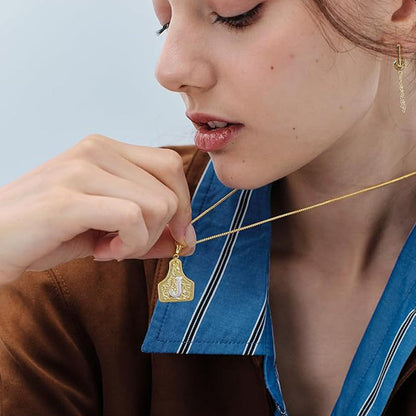 Unisex Gold-Plated Initial Letter Pendant Necklace