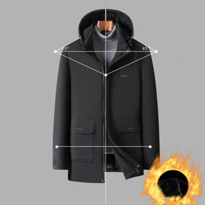 🔥Herren Winterparka mit Plüschfutter und Kapuze