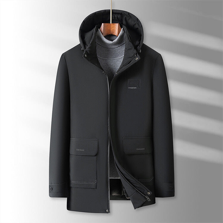 🔥Herren Winterparka mit Plüschfutter und Kapuze