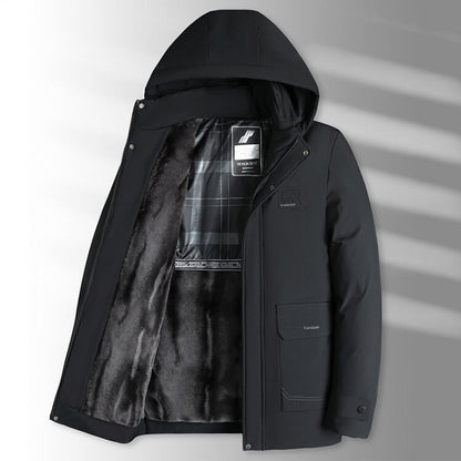 🔥Herren Winterparka mit Plüschfutter und Kapuze
