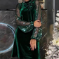 🔥Damen Paillettenkleid mit Schleife am Kragen