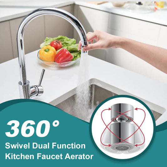 🚰✨  360° Drehbarer Küchenwasserhahn-Luftsprudler – Doppellstrahl &amp; Vierfachfilter!🌱💧