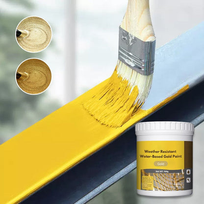 🎨 50% RABATT JETZT ! ✨ Wasserbasierte Goldfarbe mit Höchster Wetterbeständigkeit – Einfache Anwendung, Umweltfreundlich & Elegante Dekoration 🏠