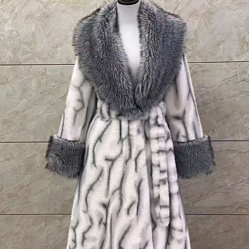 ⚡60 % RABATT !!⚡Damens Leopardenmuster-Mantel aus kuscheligem Kunstpelz mit Gürtel🧥