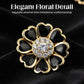 🌷60% RABATT✨Zweiteiliges Schmuckset: Manschettenknöpfe & Brosche mit Rhinestone-Blütendesign ✨🌷 Vielseitig tragbar – Für festliche Anlässe & elegante Alltagsakzente