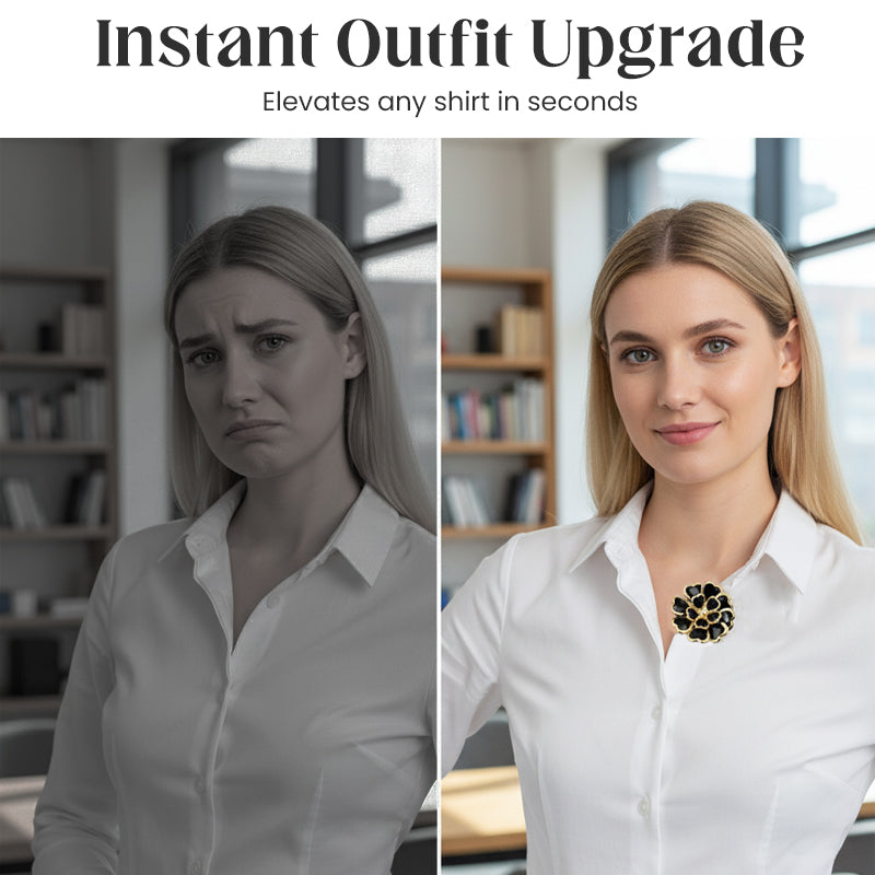 🌷60% RABATT✨Zweiteiliges Schmuckset: Manschettenknöpfe & Brosche mit Rhinestone-Blütendesign ✨🌷 Vielseitig tragbar – Für festliche Anlässe & elegante Alltagsakzente