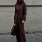 🧣Sweatshirt mit hohem Kragen und seitlichem Reißverschluss & Hose im Set