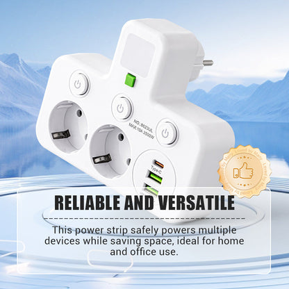 🔌 Intelligente Steckdosenleiste mit USB &amp; Nachtlicht – Vielseitig &amp; Sicher!