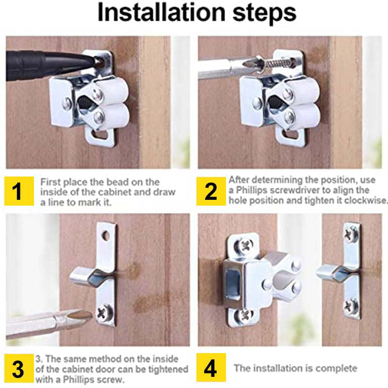 ⚡50 % RABATT !!🔥Klassischer Rollenschnäpper aus Edelstahl für Schranktüren