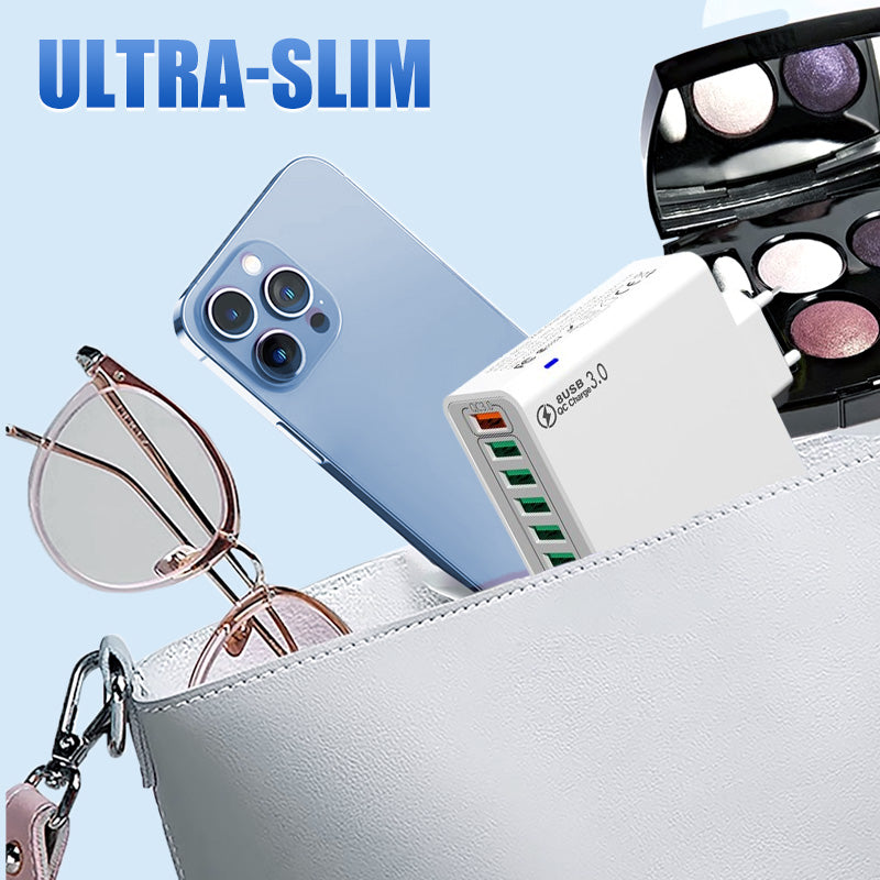 ⚡8-Port-USB-Schnellladeladegerät für Mobiltelefone