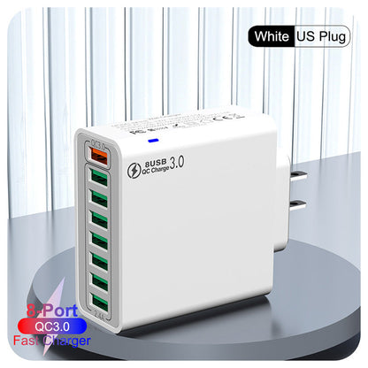 ⚡8-Port-USB-Schnellladeladegerät für Mobiltelefone