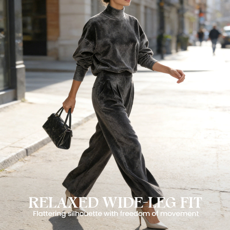 🧡✨Damen-Freizeit-Set: Warmes Oberteil & Weite Hose, 2-teilig