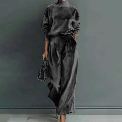 🧡✨Damen-Freizeit-Set: Warmes Oberteil & Weite Hose, 2-teilig