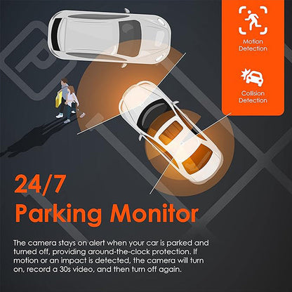 🚗 📹4-Channel HD Dashcam with Front Interior Rear Recording