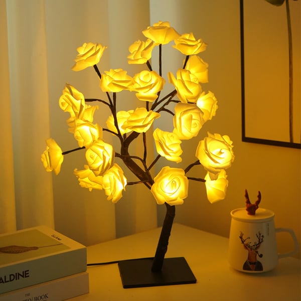 🌹 50% RABATT! 🌳 Rosenblüten-Design Baum Nachtlicht – Magische Atmosphäre, Energieeffiziente LEDs & Beruhigende Schlafzimmer-Dekoration ✨