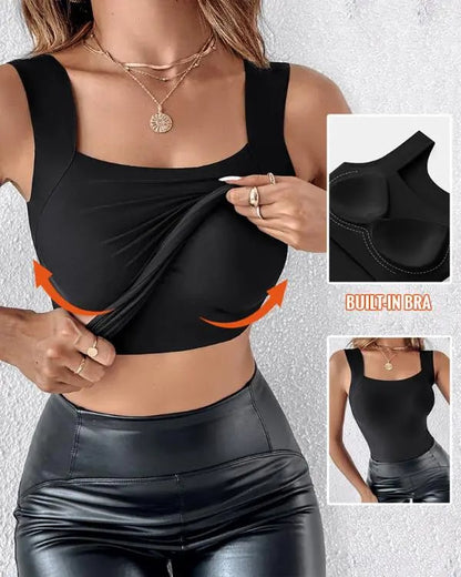 ✨👚 Damen Thermo-Tanktop mit integriertem BH – Warm + Dehnbare Passform + 3 Farben! ✨