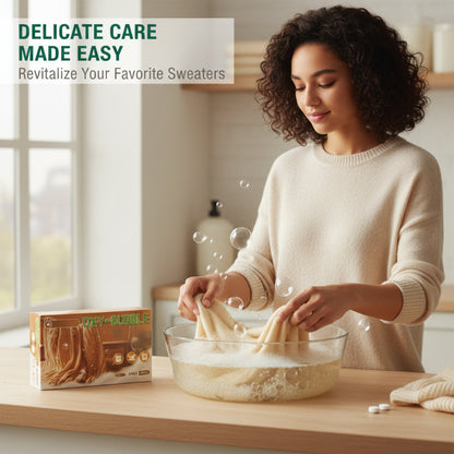 Anti-Schrumpf Pullover-Tabletten – Schützt die Form, Macht Weich & Farbschonend 🧺