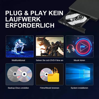💿 USB-Externes CD/DVD-Laufwerk – Plug & Play für alte Fotos, Musik & Dateien (ohne Laufwerk am Laptop?) ✨