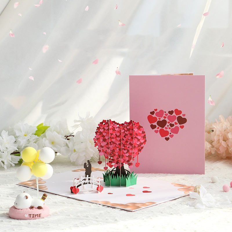 💕Heiße Sonderangebote - 3D Pop-up Herzbaum Grußkarte