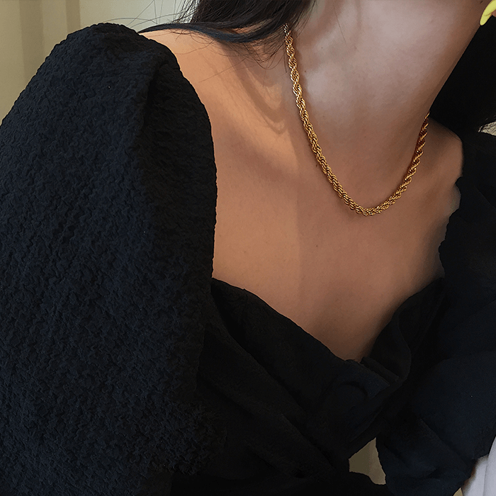 ✨💛Layered Gold Twist Rope Necklace