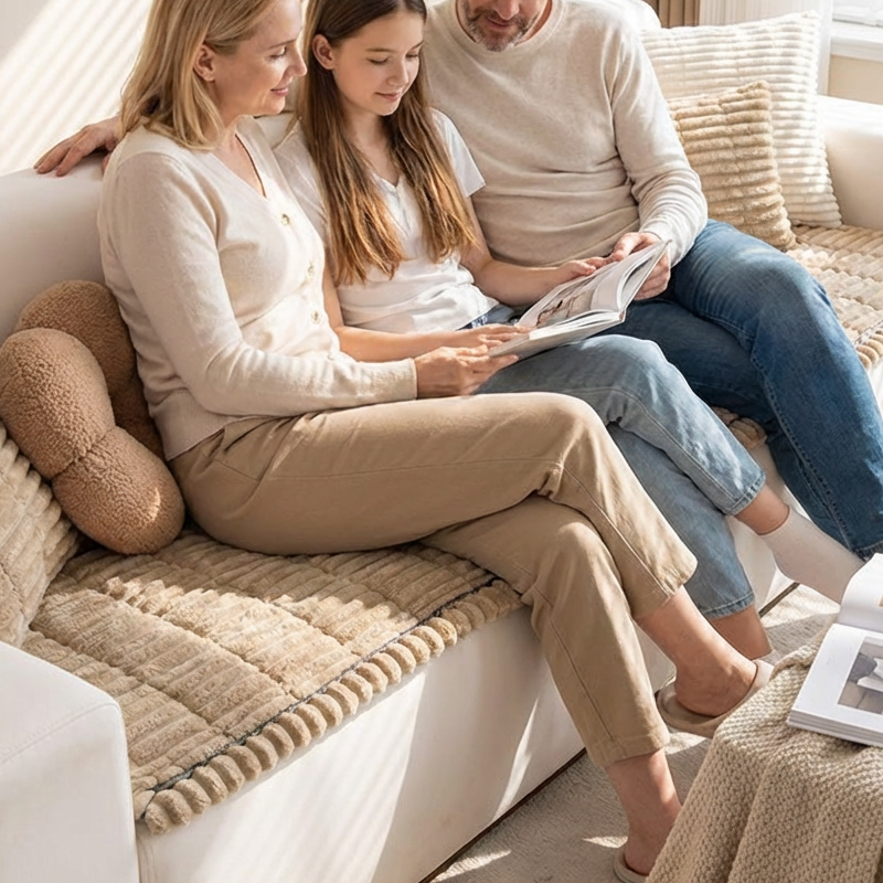 ☁️🏠Gestepptes Cord-Sofa-Kissen mit rutschfester Unterseite
