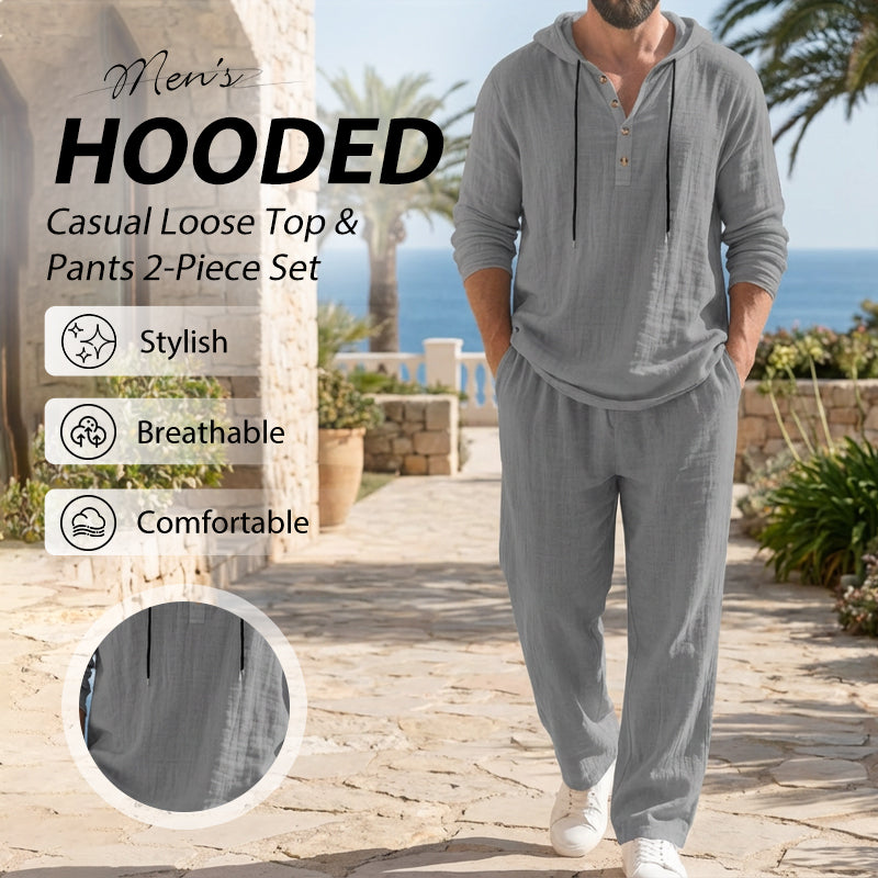 2-teiliges Set für Herren: weites Oberteil mit Kapuze und Hose