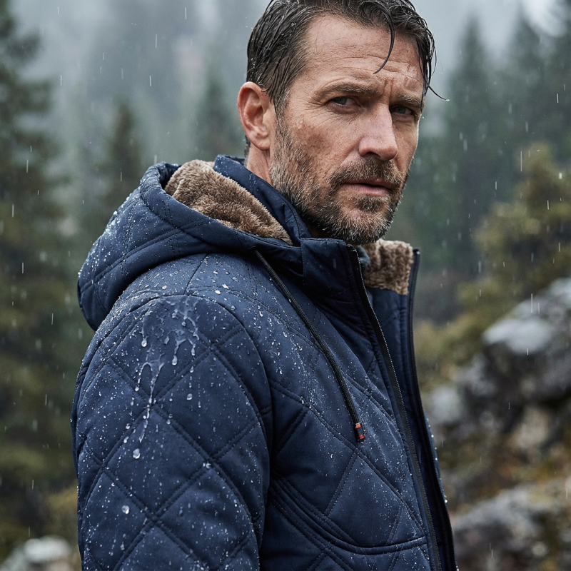 Men's Plush-Lined Hooded Winter Jacket