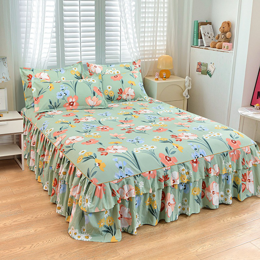 ⏳3-teiliges Rüschen-Bettrock-Set🛏️