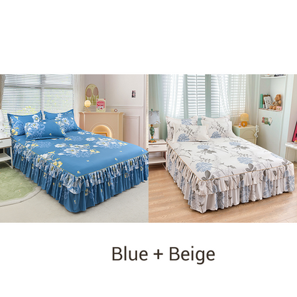 ⏳3-teiliges Rüschen-Bettrock-Set🛏️