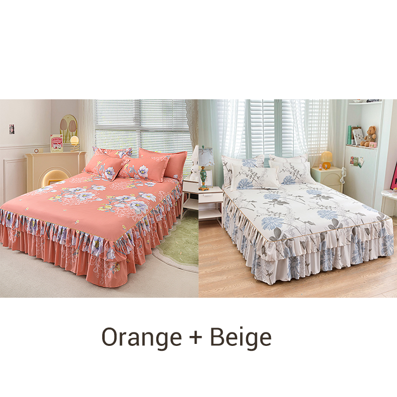 🌙3-teiliger Rüschenbettrock – Eleganter Fall & einfaches Wechseln | Romantisches Schlafengehen 🛏️🌹