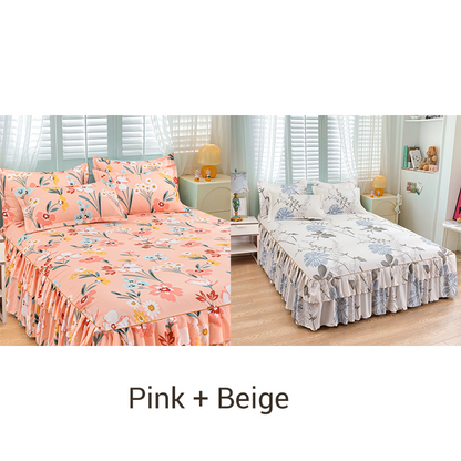 ⏳3-teiliges Rüschen-Bettrock-Set🛏️