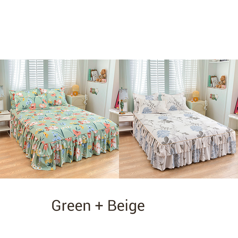 ⏳3-teiliges Rüschen-Bettrock-Set🛏️